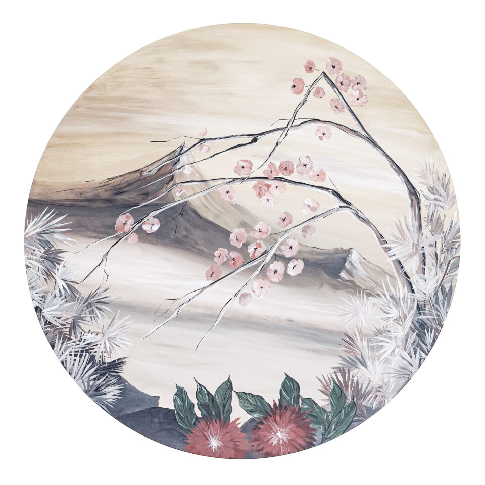Kirschblüte - Acrylmalerei auf Holz